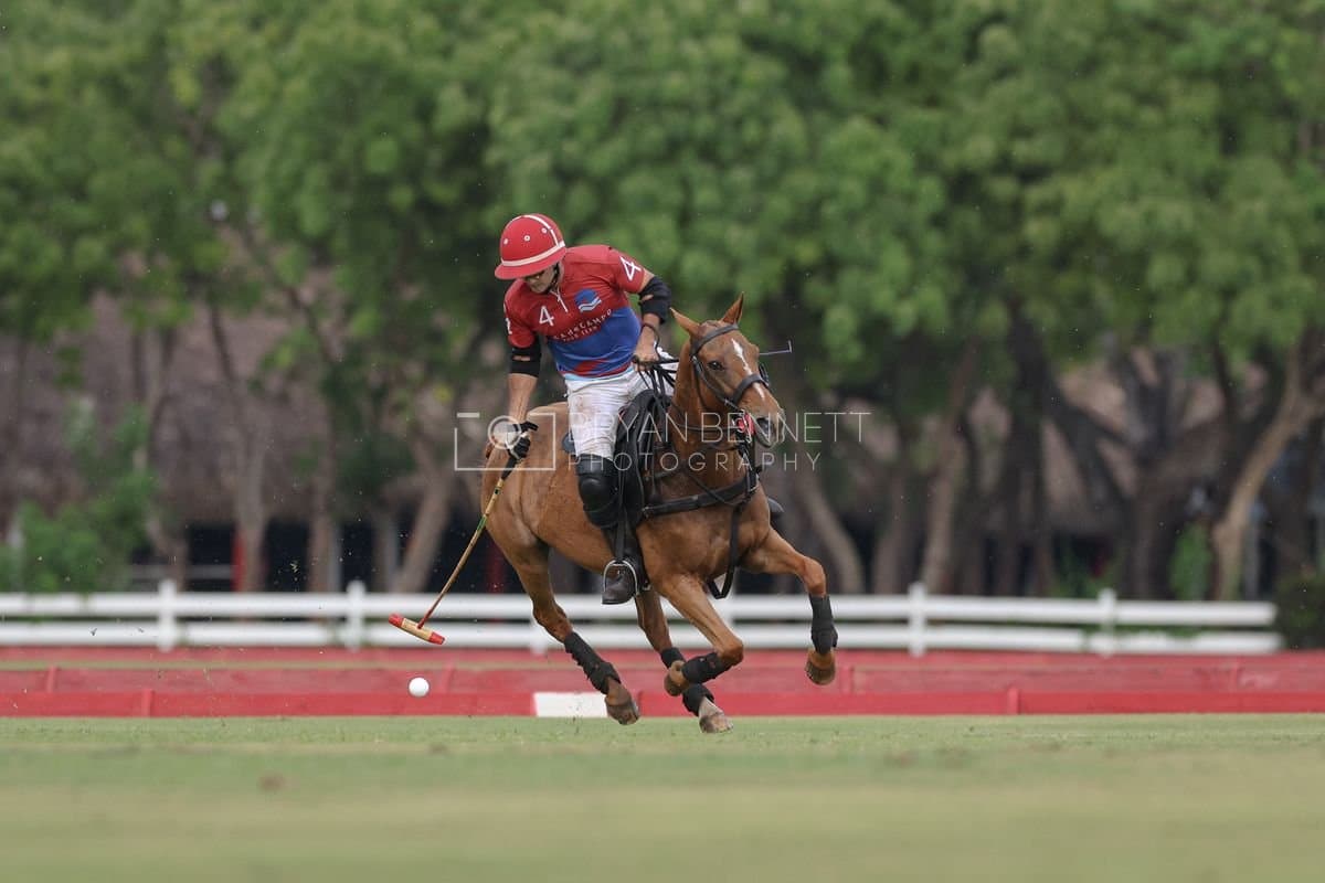 Casa de Campo and La Romanza 3J play polo during the Casa de Campo Challenge at Casa de Campo in La Romana, Dominican Republic on April 4, 2025. (Photo by Bryan Bennett)