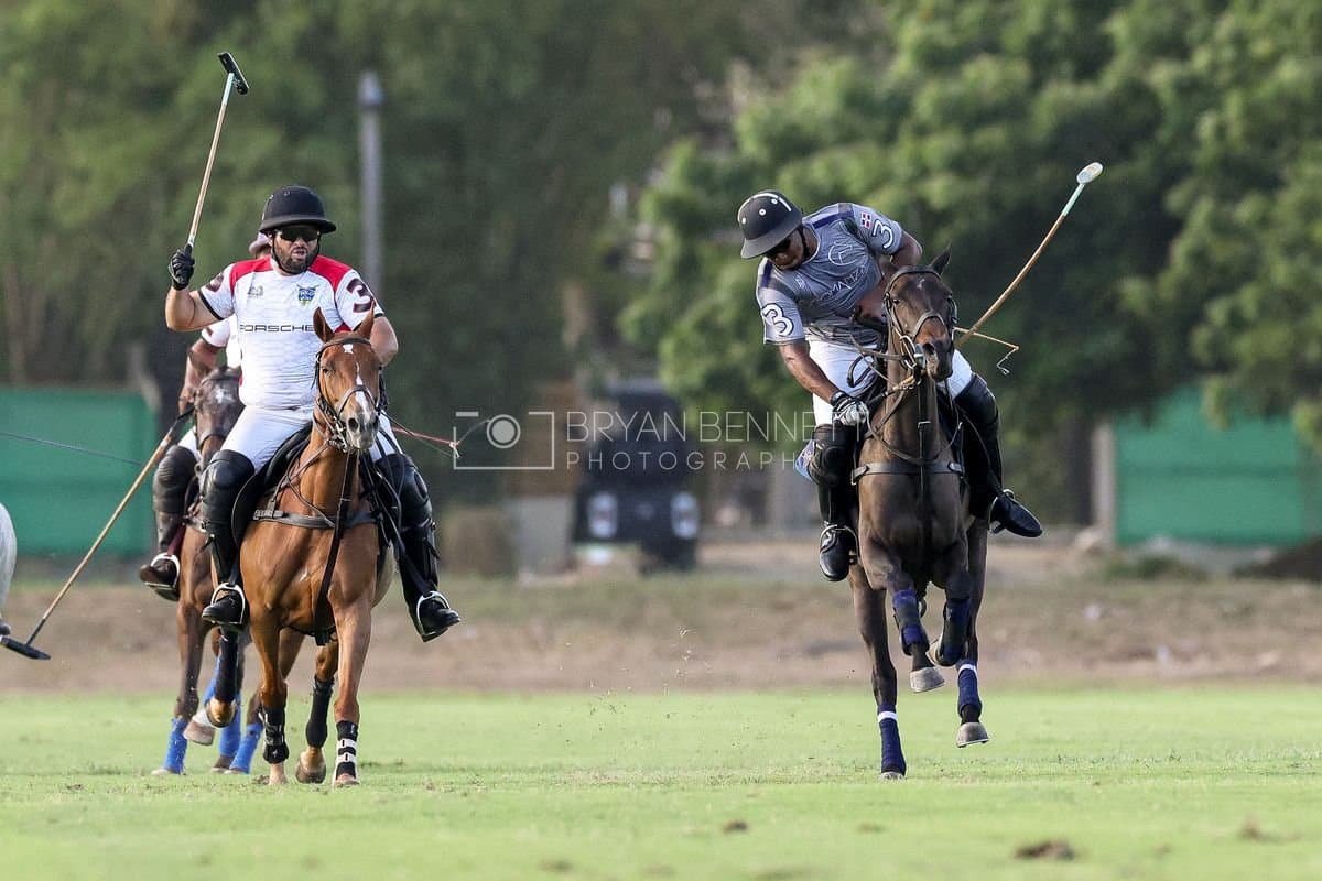 La Suiza and La Carbuccia play polo at Casa de Campo in La Romana, Dominican Republic on August 8, 2026. (Photos by Bryan Bennett)