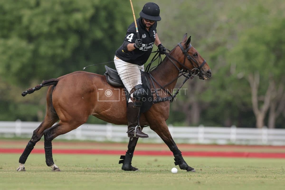 Casa de Campo and La Romanza 3J play polo during the Casa de Campo Challenge at Casa de Campo in La Romana, Dominican Republic on April 4, 2025. (Photo by Bryan Bennett)