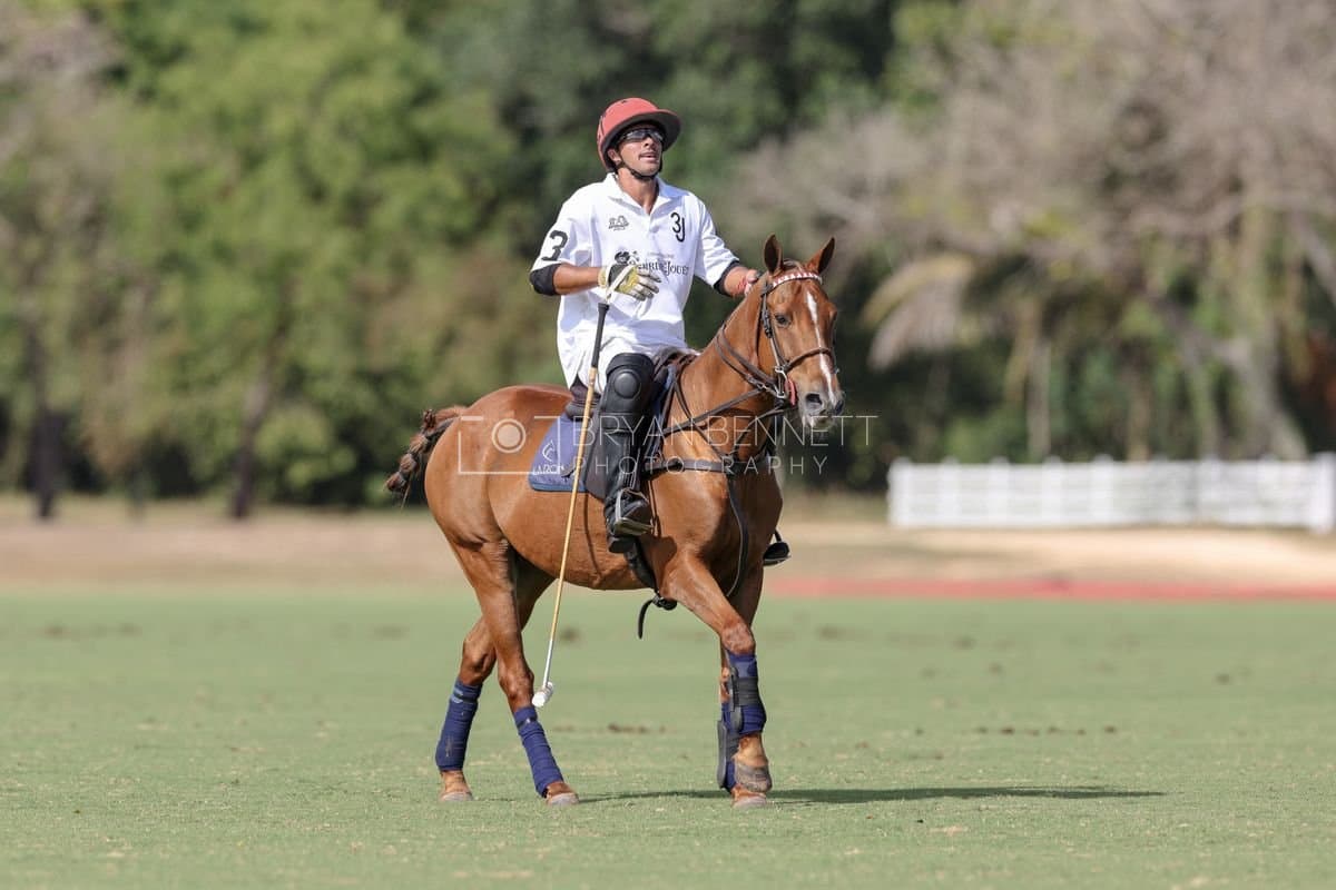 La Romanza 3J and La Espada Gulf play polo during the Copa Britanica at Casa de Campo Polo Club in La Romana, Dominican Republic on March 6, 2026. (Photos by Bryan Bennett)