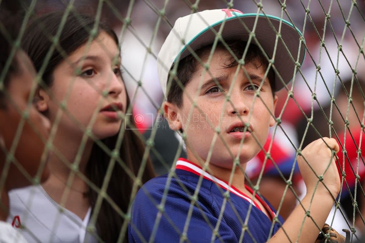 SANTO DOMINGO, DOMINICAN REPUBLIC - MARCH 04: A young fan looks on during an exhibition game between the Detroit Tigers and the Dominican Republic at Estadio Quisqueya on March 04, 2026 in Santo Domingo, Dominican Republic. (Photo by Bryan Bennett/Getty Images)