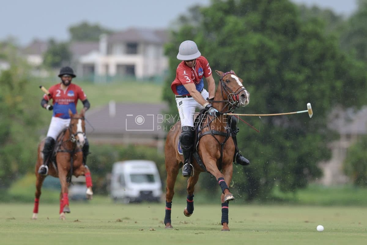 Casa de Campo and La Romanza 3J play polo during the Casa de Campo Challenge at Casa de Campo in La Romana, Dominican Republic on April 4, 2025. (Photo by Bryan Bennett)