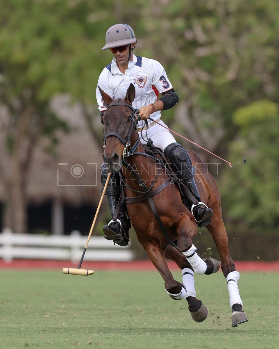 Lechuza Caracas and La Romanza 3J play polo during the Copa Britanica at Casa de Campo in La Romana, La Romana, Dominican Republic on March 1, 2026. (Photos by Bryan Bennett)