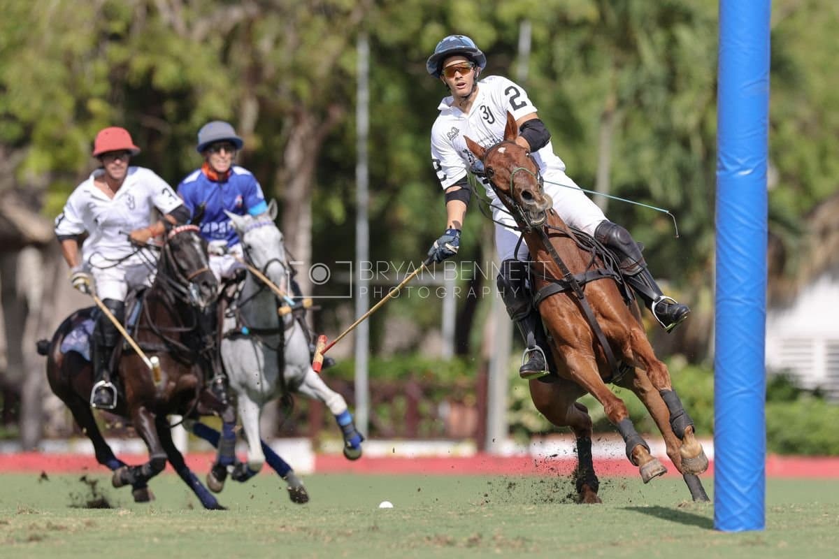 La Romanza 3J and La Espada Gulf play polo during the Copa Britanica at Casa de Campo Polo Club in La Romana, Dominican Republic on March 6, 2026. (Photos by Bryan Bennett)
