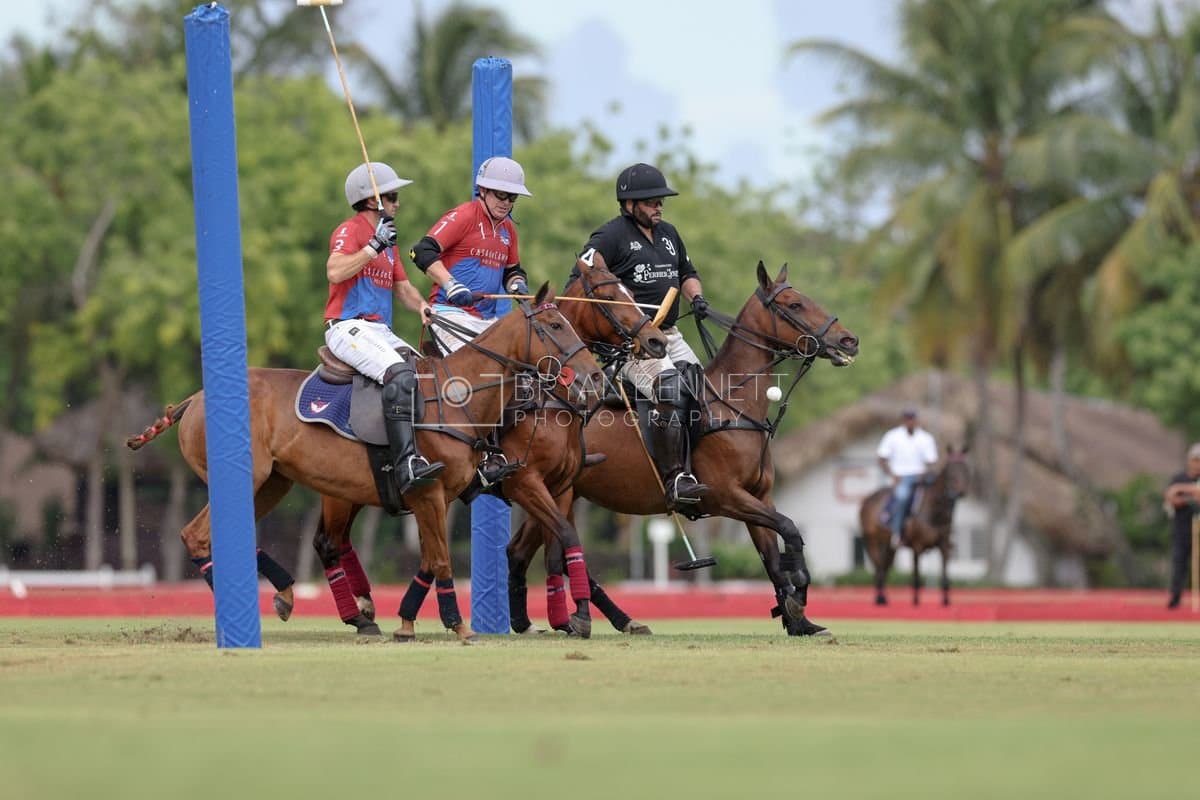 Casa de Campo and La Romanza 3J play polo during the Casa de Campo Challenge at Casa de Campo in La Romana, Dominican Republic on April 4, 2025. (Photo by Bryan Bennett)