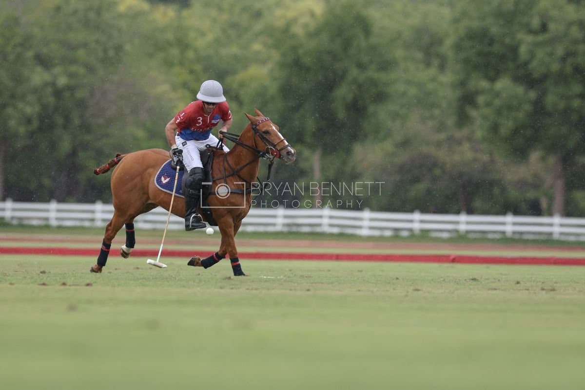 Casa de Campo and La Romanza 3J play polo during the Casa de Campo Challenge at Casa de Campo in La Romana, Dominican Republic on April 4, 2025. (Photo by Bryan Bennett)