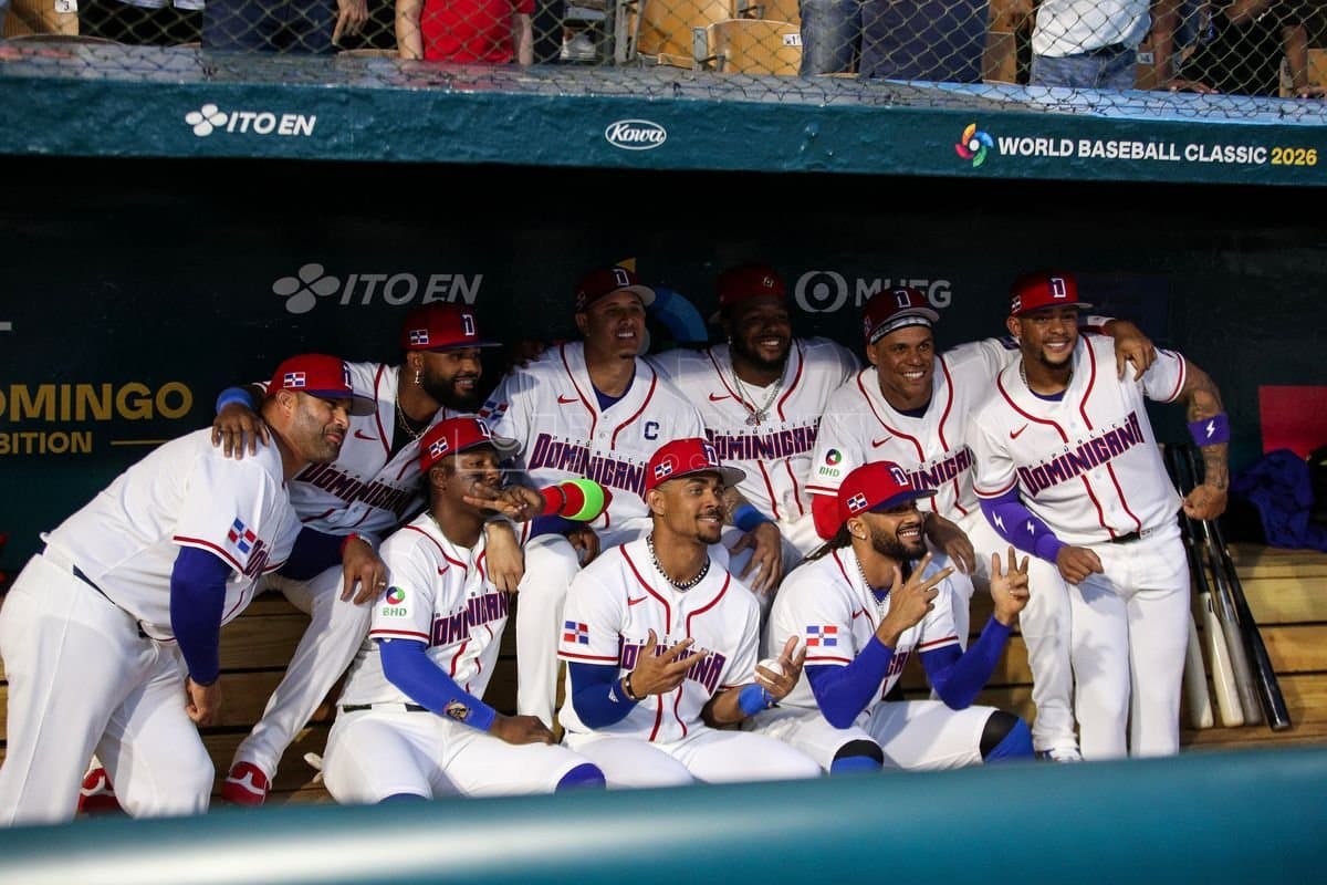 SANTO DOMINGO, DOMINICAN REPUBLIC - MARCH 03: Team Dominican Republic is photographed prior to an exhibition game against the Detroit Tigers at Estadio Quisqueya on March 03, 2026 in Santo Domingo, Dominican Republic. (Photo by Bryan Bennett/Getty Images)
