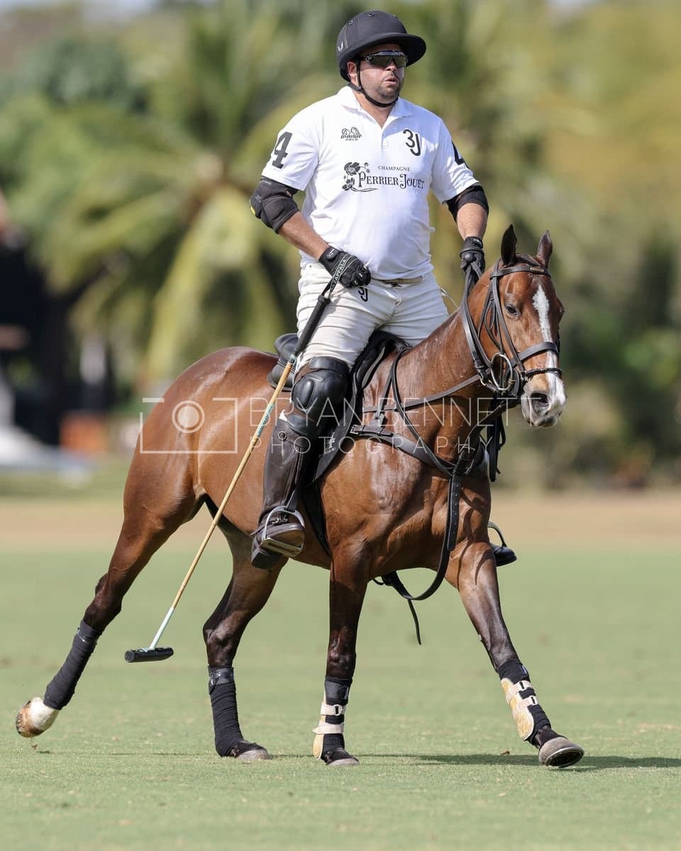 La Romanza 3J and La Espada Gulf play polo during the Copa Britanica at Casa de Campo Polo Club in La Romana, Dominican Republic on March 6, 2026. (Photos by Bryan Bennett)