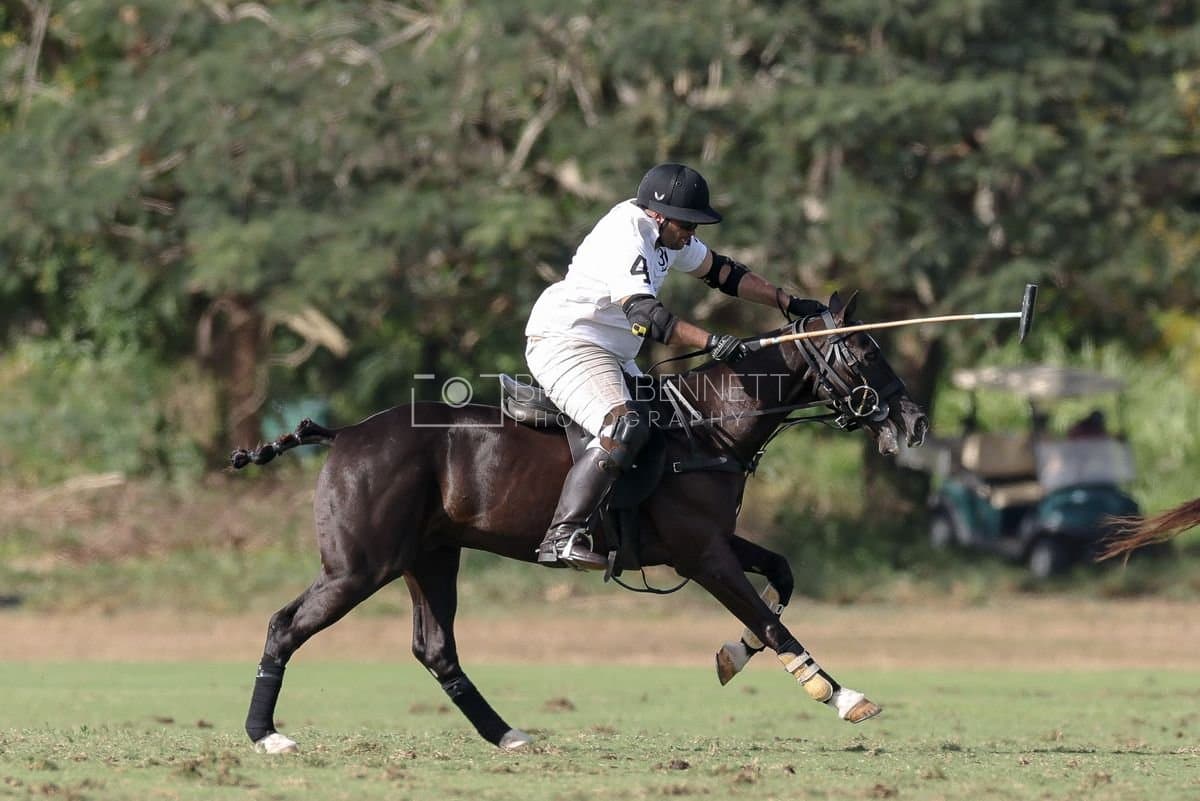 La Romanza 3J and La Espada Gulf play polo during the Copa Britanica at Casa de Campo Polo Club in La Romana, Dominican Republic on March 6, 2026. (Photos by Bryan Bennett)