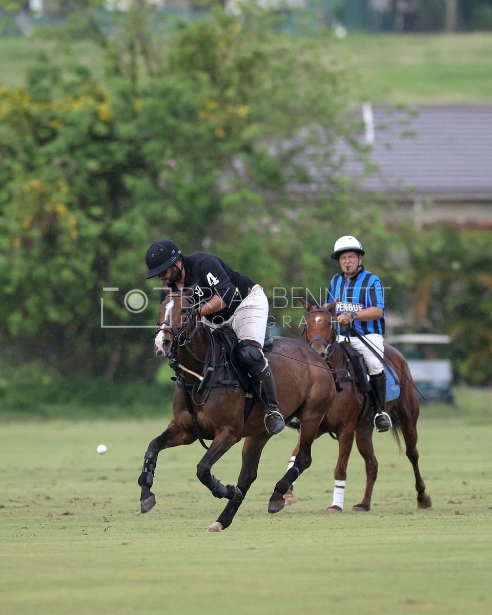 Casa de Campo and La Romanza 3J play polo during the Casa de Campo Challenge at Casa de Campo in La Romana, Dominican Republic on April 4, 2025. (Photo by Bryan Bennett)