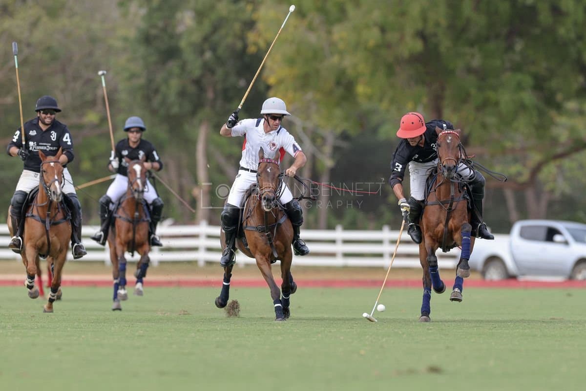 Lechuza Caracas and La Romanza 3J play polo during the Copa Britanica at Casa de Campo in La Romana, La Romana, Dominican Republic on March 1, 2026. (Photos by Bryan Bennett)