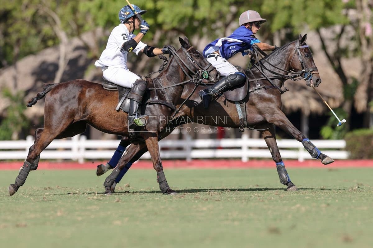 La Romanza 3J and La Espada Gulf play polo during the Copa Britanica at Casa de Campo Polo Club in La Romana, Dominican Republic on March 6, 2026. (Photos by Bryan Bennett)