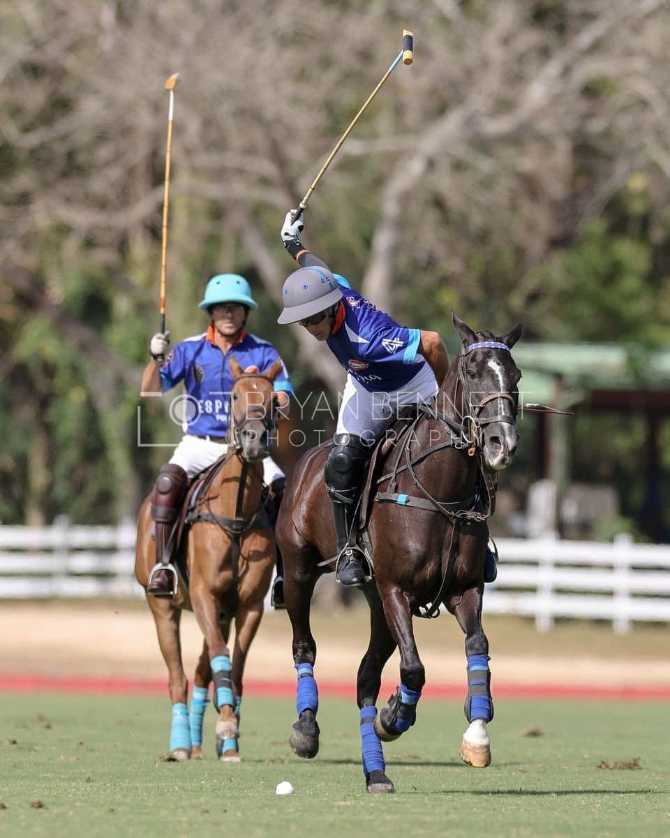 La Romanza 3J and La Espada Gulf play polo during the Copa Britanica at Casa de Campo Polo Club in La Romana, Dominican Republic on March 6, 2026. (Photos by Bryan Bennett)