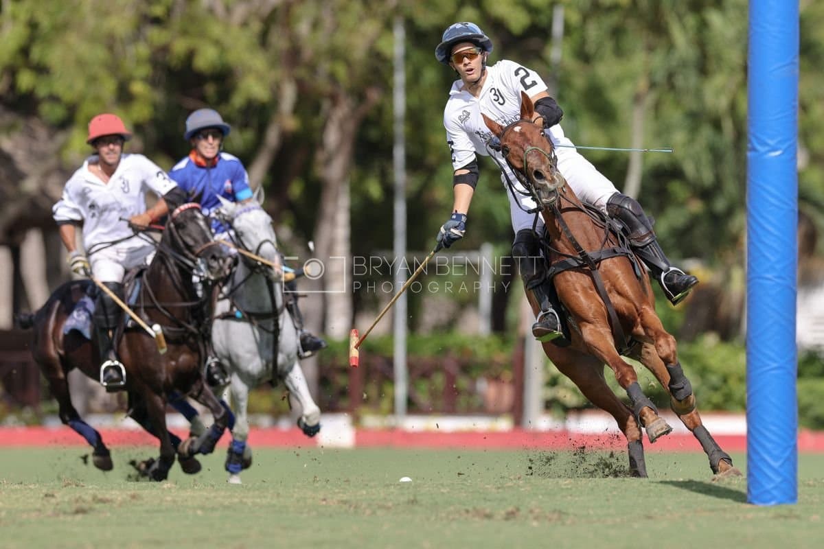 La Romanza 3J and La Espada Gulf play polo during the Copa Britanica at Casa de Campo Polo Club in La Romana, Dominican Republic on March 6, 2026. (Photos by Bryan Bennett)