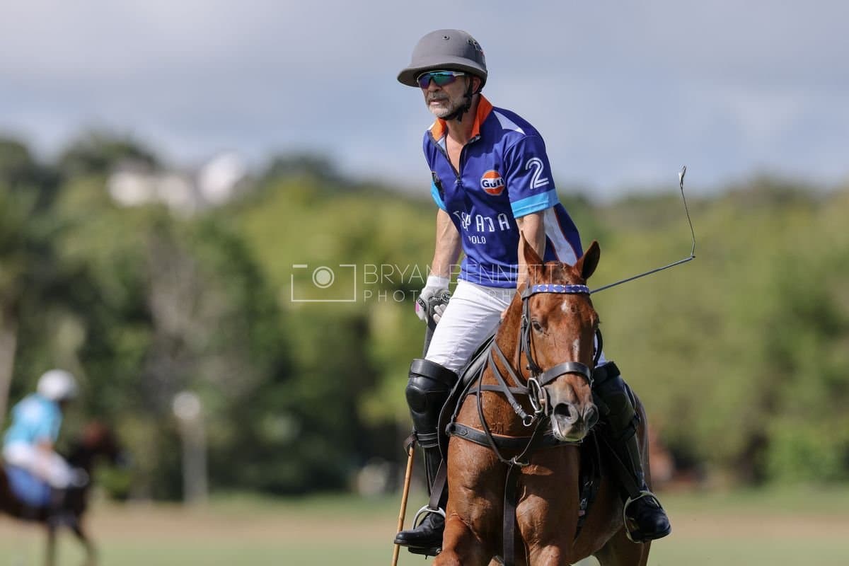 La Romanza 3J and La Espada Gulf play polo during the Copa Britanica at Casa de Campo Polo Club in La Romana, Dominican Republic on March 6, 2026. (Photos by Bryan Bennett)