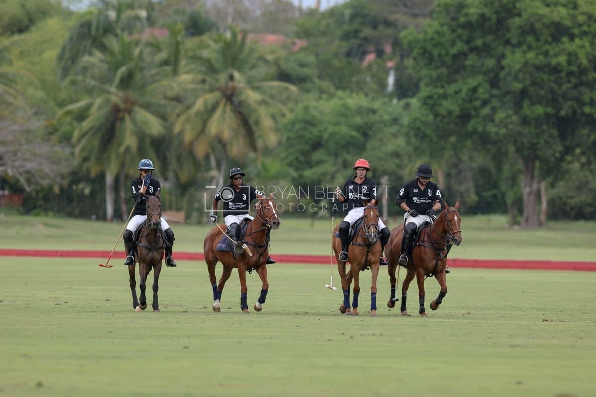 Casa de Campo and La Romanza 3J play polo during the Casa de Campo Challenge at Casa de Campo in La Romana, Dominican Republic on April 4, 2025. (Photo by Bryan Bennett)