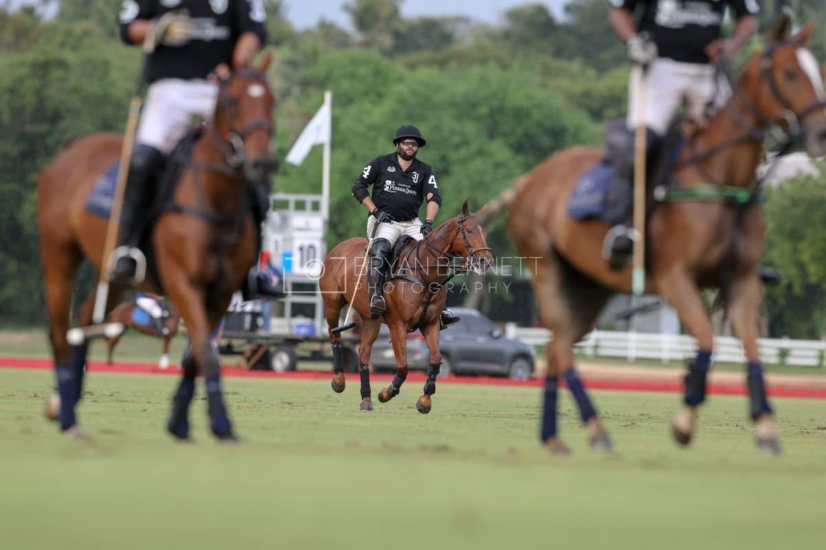 Casa de Campo and La Romanza 3J play polo during the Casa de Campo Challenge at Casa de Campo in La Romana, Dominican Republic on April 4, 2025. (Photo by Bryan Bennett)