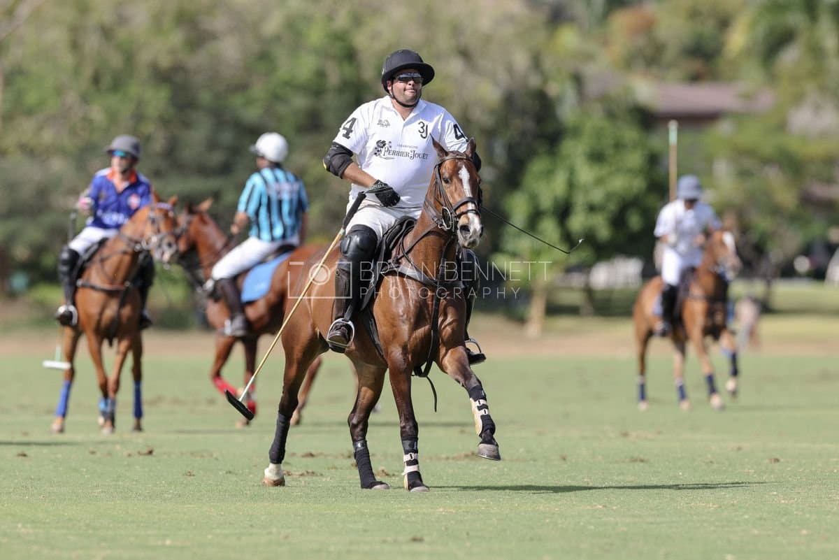 La Romanza 3J and La Espada Gulf play polo during the Copa Britanica at Casa de Campo Polo Club in La Romana, Dominican Republic on March 6, 2026. (Photos by Bryan Bennett)