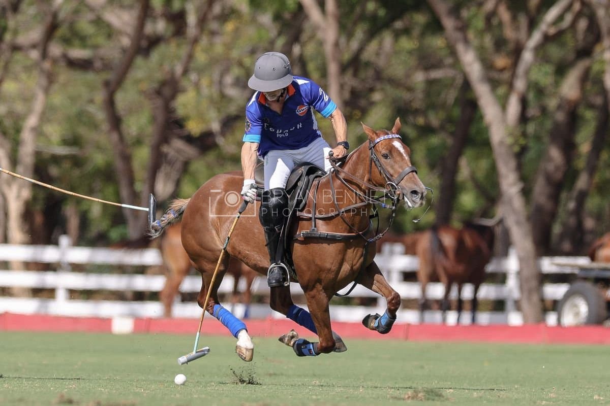 La Romanza 3J and La Espada Gulf play polo during the Copa Britanica at Casa de Campo Polo Club in La Romana, Dominican Republic on March 6, 2026. (Photos by Bryan Bennett)