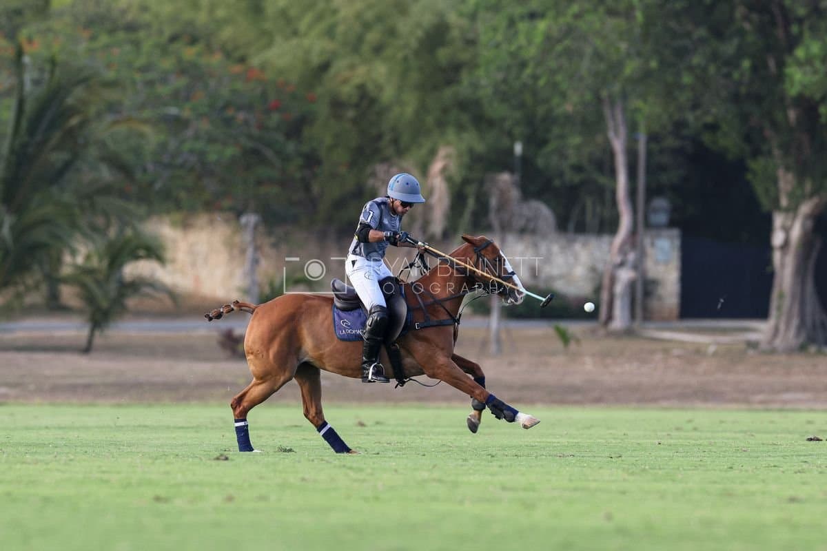 La Suiza and La Carbuccia play polo at Casa de Campo in La Romana, Dominican Republic on August 8, 2026. (Photos by Bryan Bennett)