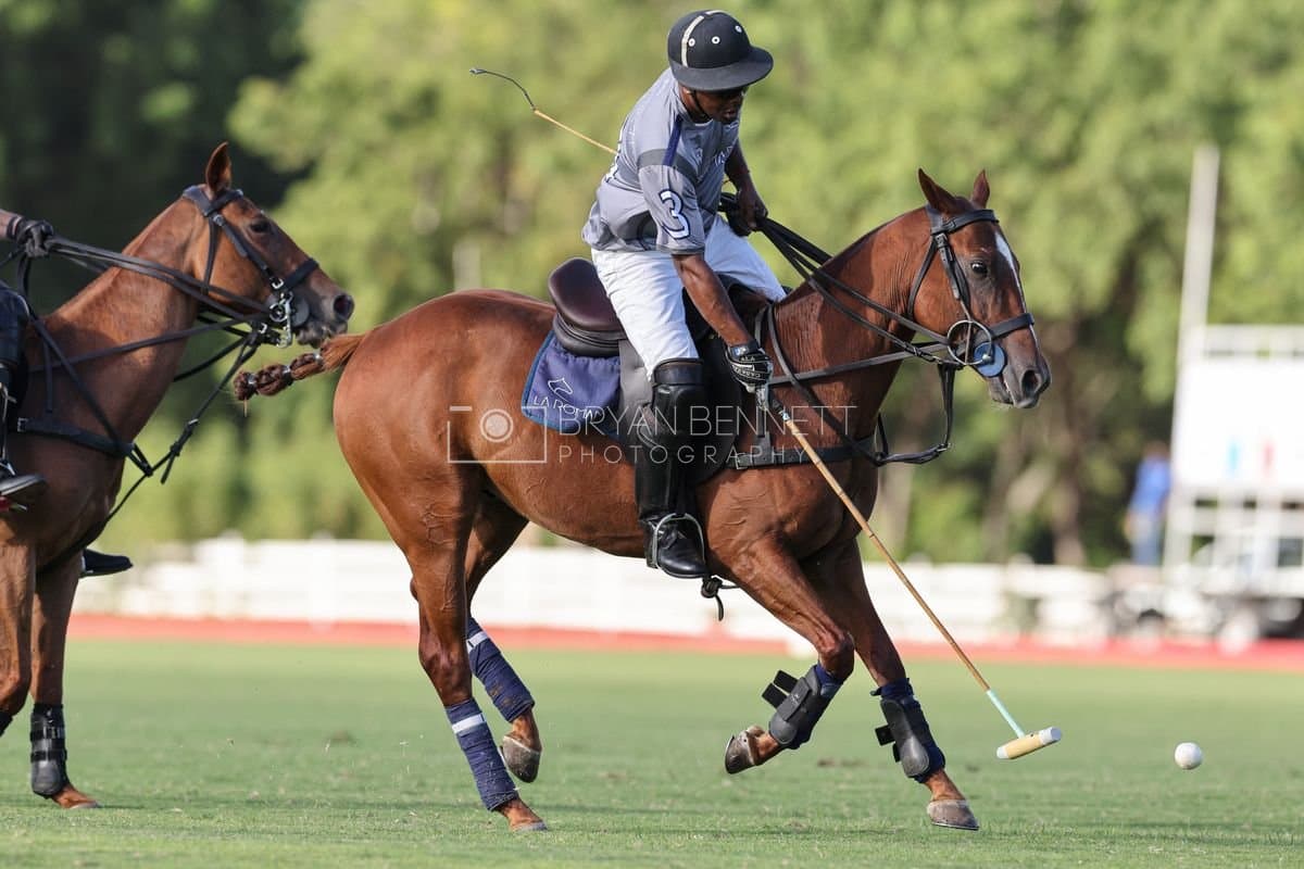 La Suiza and La Carbuccia play polo at Casa de Campo in La Romana, Dominican Republic on August 8, 2026. (Photos by Bryan Bennett)
