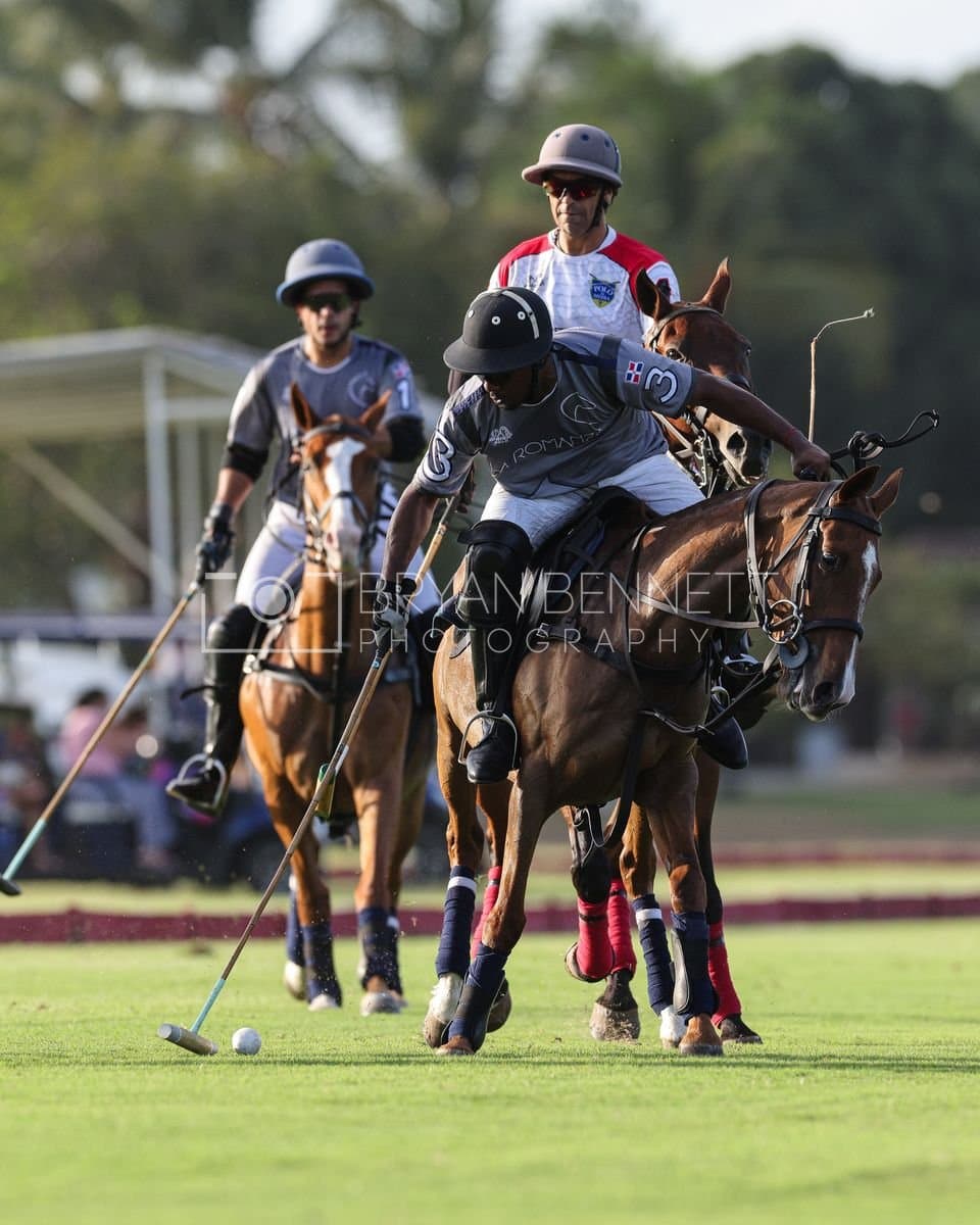 La Suiza and La Carbuccia play polo at Casa de Campo in La Romana, Dominican Republic on August 8, 2026. (Photos by Bryan Bennett)