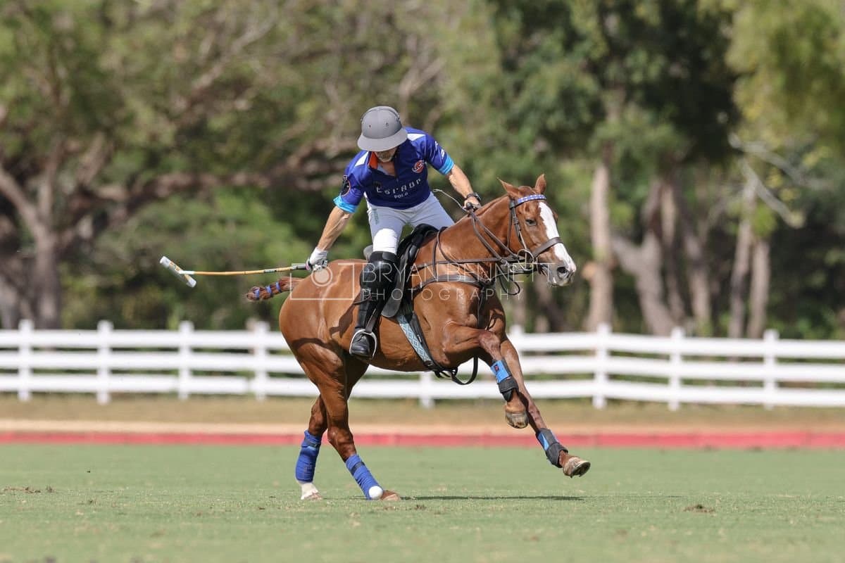 La Romanza 3J and La Espada Gulf play polo during the Copa Britanica at Casa de Campo Polo Club in La Romana, Dominican Republic on March 6, 2026. (Photos by Bryan Bennett)