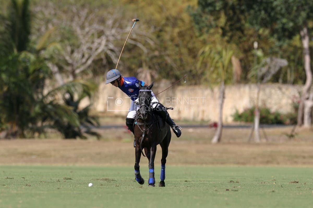 La Romanza 3J and La Espada Gulf play polo during the Copa Britanica at Casa de Campo Polo Club in La Romana, Dominican Republic on March 6, 2026. (Photos by Bryan Bennett)