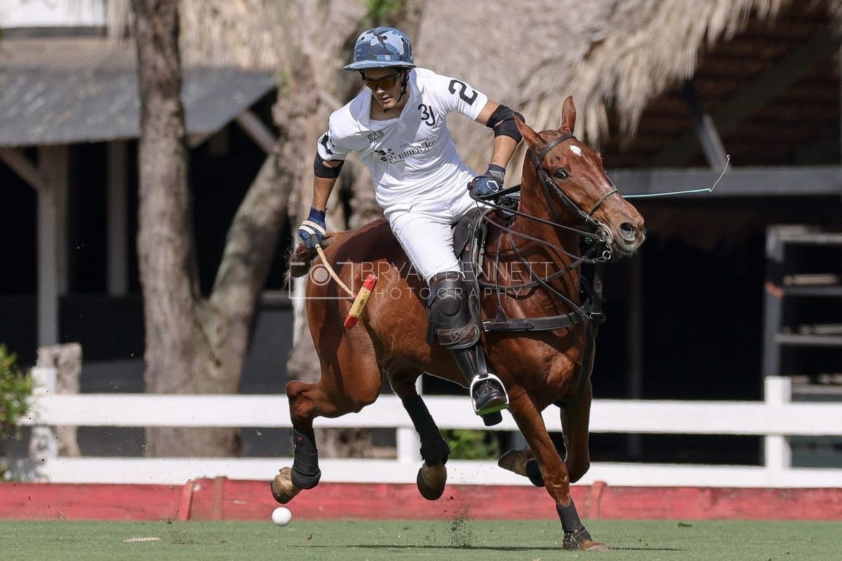 La Romanza 3J and La Espada Gulf play polo during the Copa Britanica at Casa de Campo Polo Club in La Romana, Dominican Republic on March 6, 2026. (Photos by Bryan Bennett)