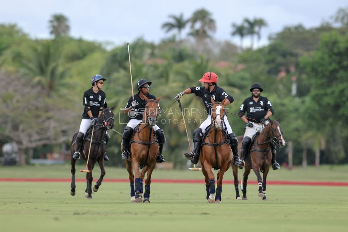Casa de Campo and La Romanza 3J play polo during the Casa de Campo Challenge at Casa de Campo in La Romana, Dominican Republic on April 4, 2025. (Photo by Bryan Bennett)