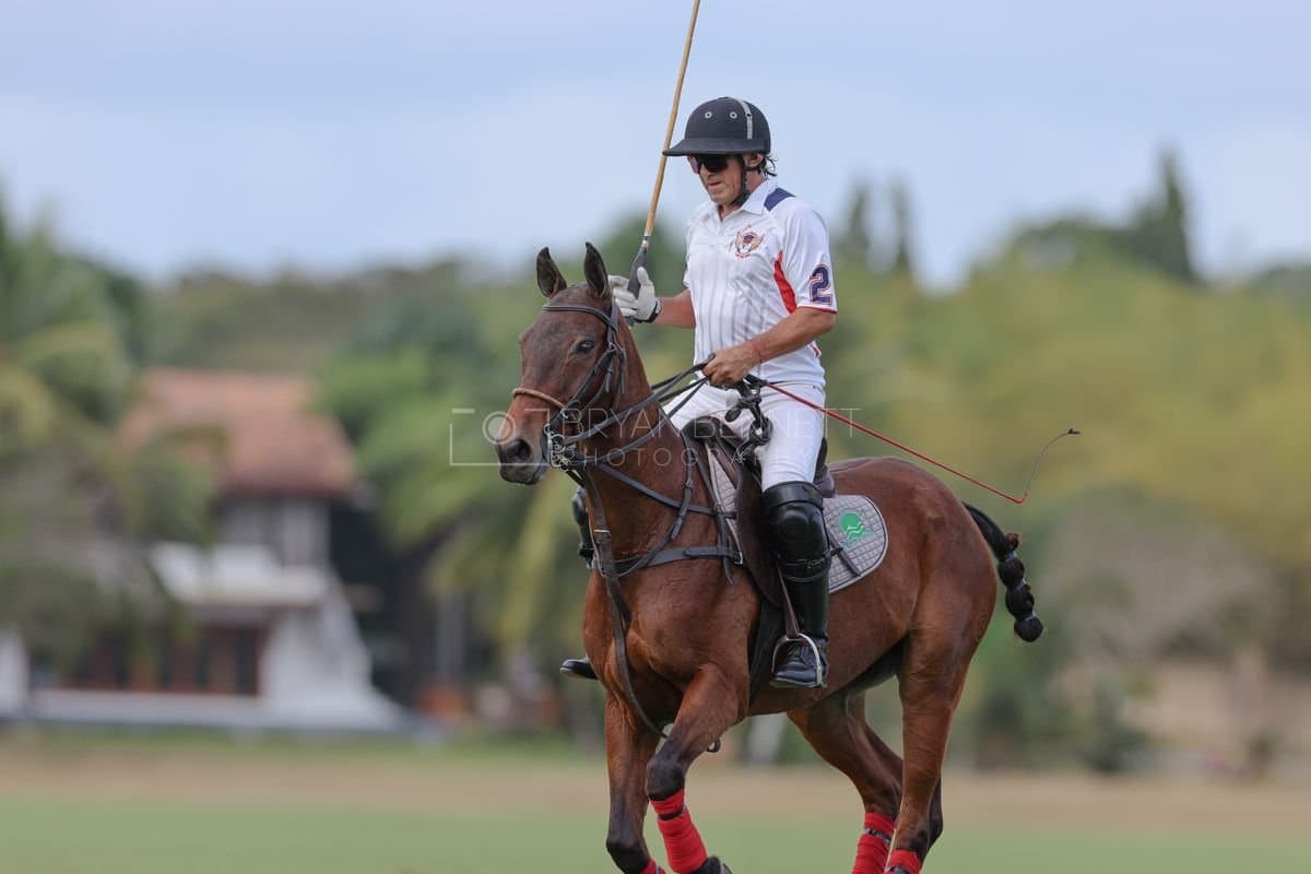 Lechuza Caracas and La Romanza 3J play polo during the Copa Britanica at Casa de Campo in La Romana, La Romana, Dominican Republic on March 1, 2026. (Photos by Bryan Bennett)