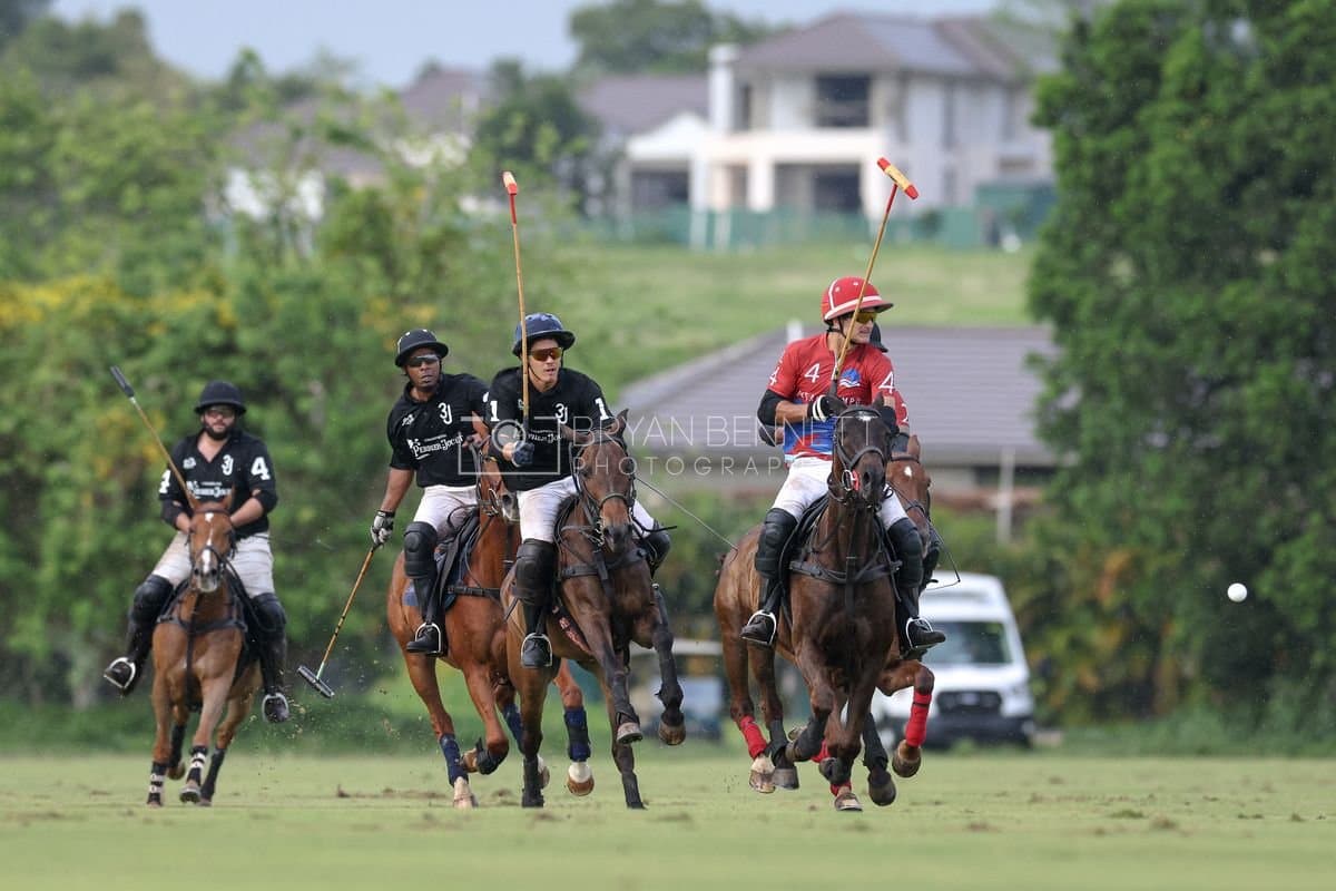 Casa de Campo and La Romanza 3J play polo during the Casa de Campo Challenge at Casa de Campo in La Romana, Dominican Republic on April 4, 2025. (Photo by Bryan Bennett)