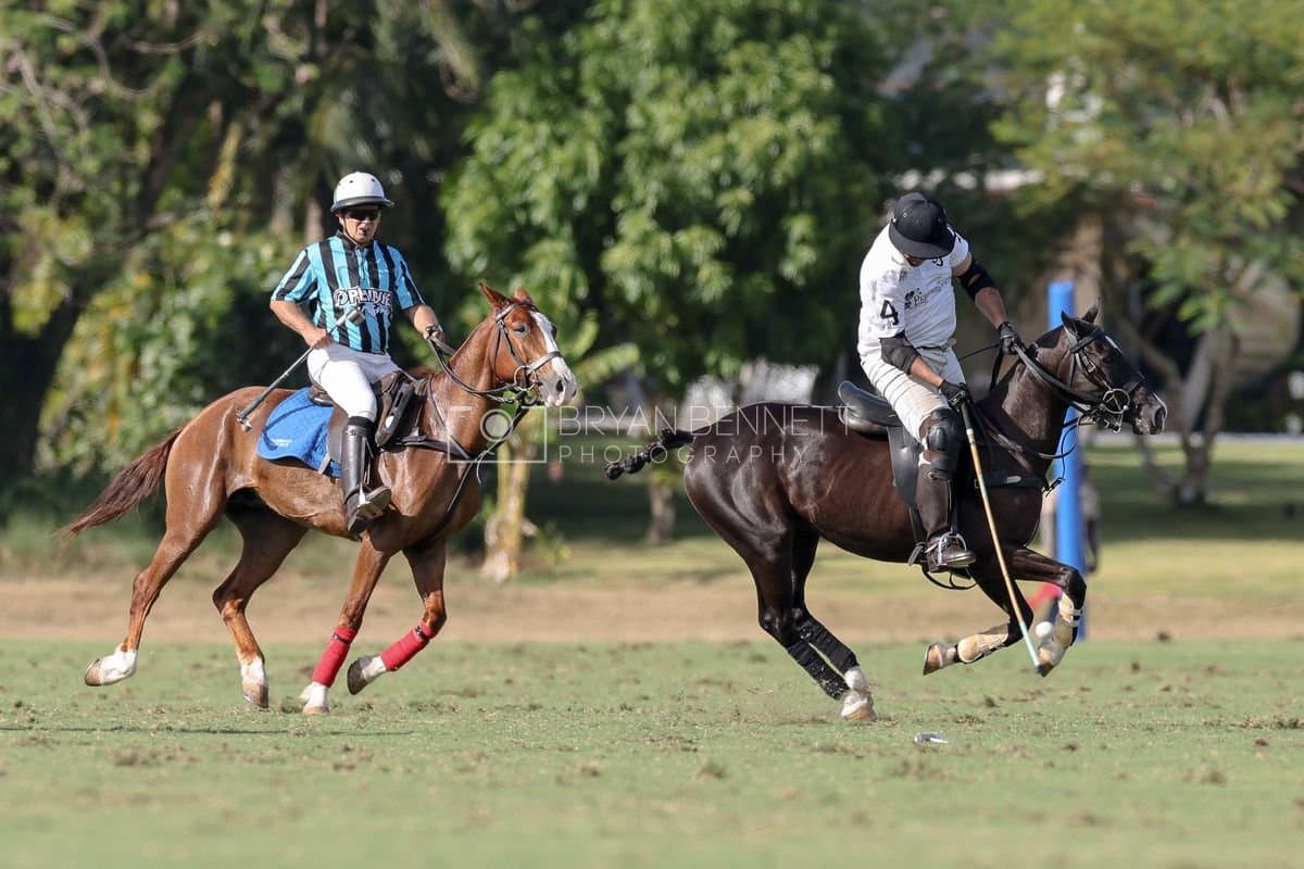 La Romanza 3J and La Espada Gulf play polo during the Copa Britanica at Casa de Campo Polo Club in La Romana, Dominican Republic on March 6, 2026. (Photos by Bryan Bennett)