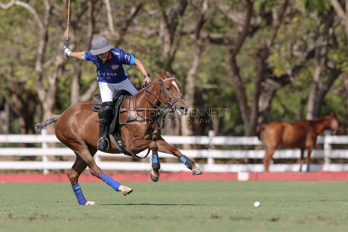 La Romanza 3J and La Espada Gulf play polo during the Copa Britanica at Casa de Campo Polo Club in La Romana, Dominican Republic on March 6, 2026. (Photos by Bryan Bennett)