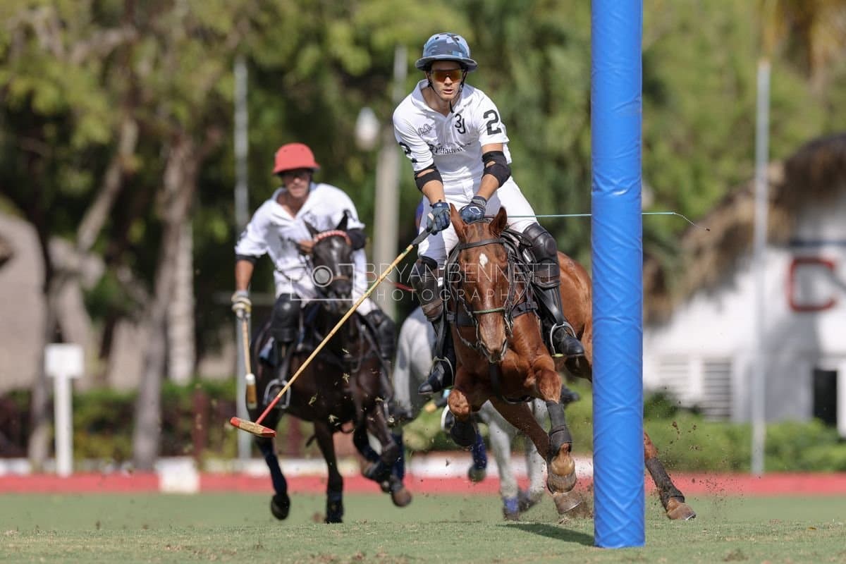 La Romanza 3J and La Espada Gulf play polo during the Copa Britanica at Casa de Campo Polo Club in La Romana, Dominican Republic on March 6, 2026. (Photos by Bryan Bennett)