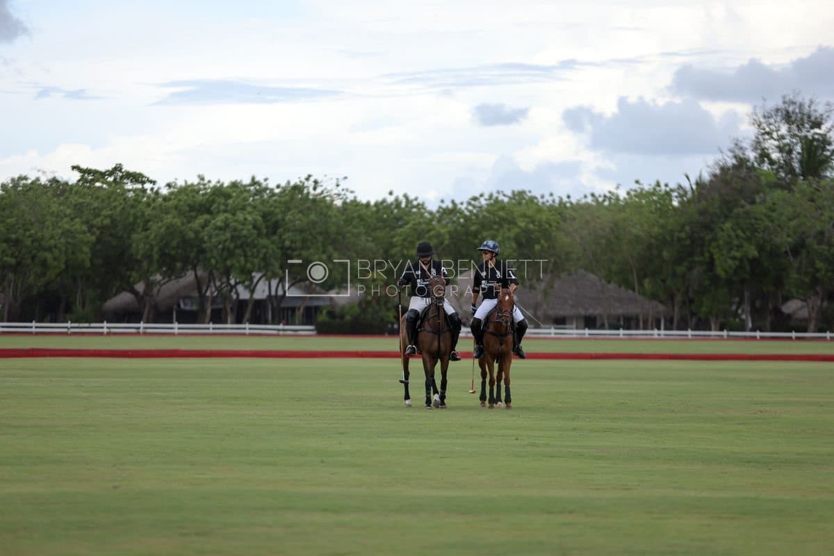 Casa de Campo and La Romanza 3J play polo during the Casa de Campo Challenge at Casa de Campo in La Romana, Dominican Republic on April 4, 2025. (Photo by Bryan Bennett)