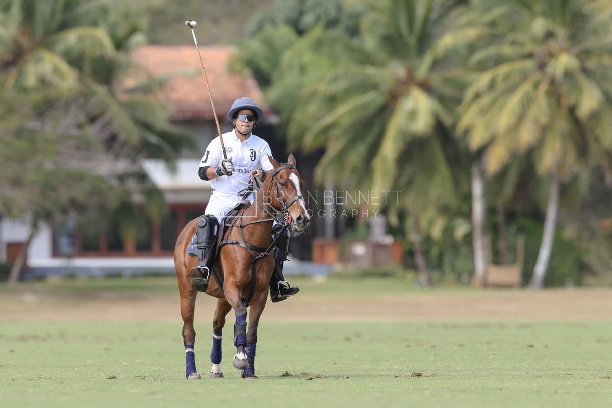 La Romanza 3J and La Espada Gulf play polo during the Copa Britanica at Casa de Campo Polo Club in La Romana, Dominican Republic on March 6, 2026. (Photos by Bryan Bennett)