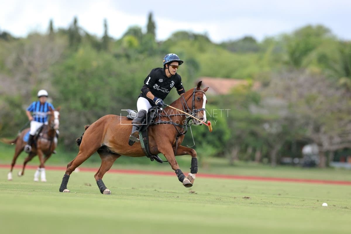 Casa de Campo and La Romanza 3J play polo during the Casa de Campo Challenge at Casa de Campo in La Romana, Dominican Republic on April 4, 2025. (Photo by Bryan Bennett)