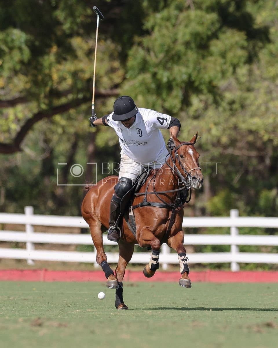 La Romanza 3J and La Espada Gulf play polo during the Copa Britanica at Casa de Campo Polo Club in La Romana, Dominican Republic on March 6, 2026. (Photos by Bryan Bennett)