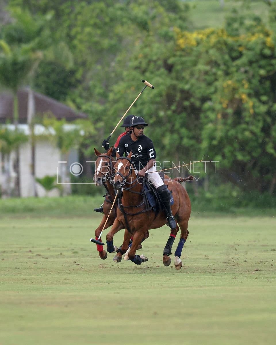 Casa de Campo and La Romanza 3J play polo during the Casa de Campo Challenge at Casa de Campo in La Romana, Dominican Republic on April 4, 2025. (Photo by Bryan Bennett)
