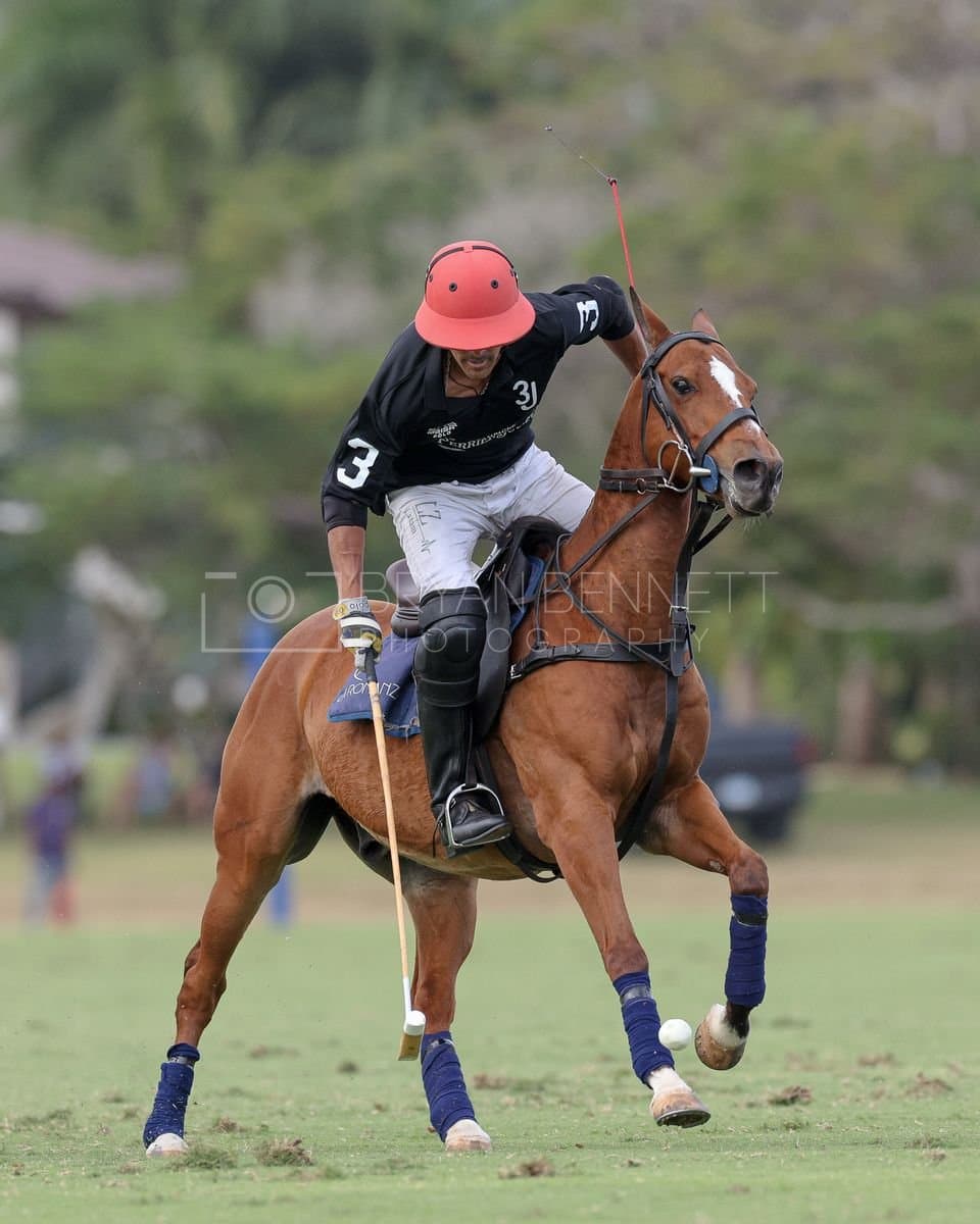 Lechuza Caracas and La Romanza 3J play polo during the Copa Britanica at Casa de Campo in La Romana, La Romana, Dominican Republic on March 1, 2026. (Photos by Bryan Bennett)