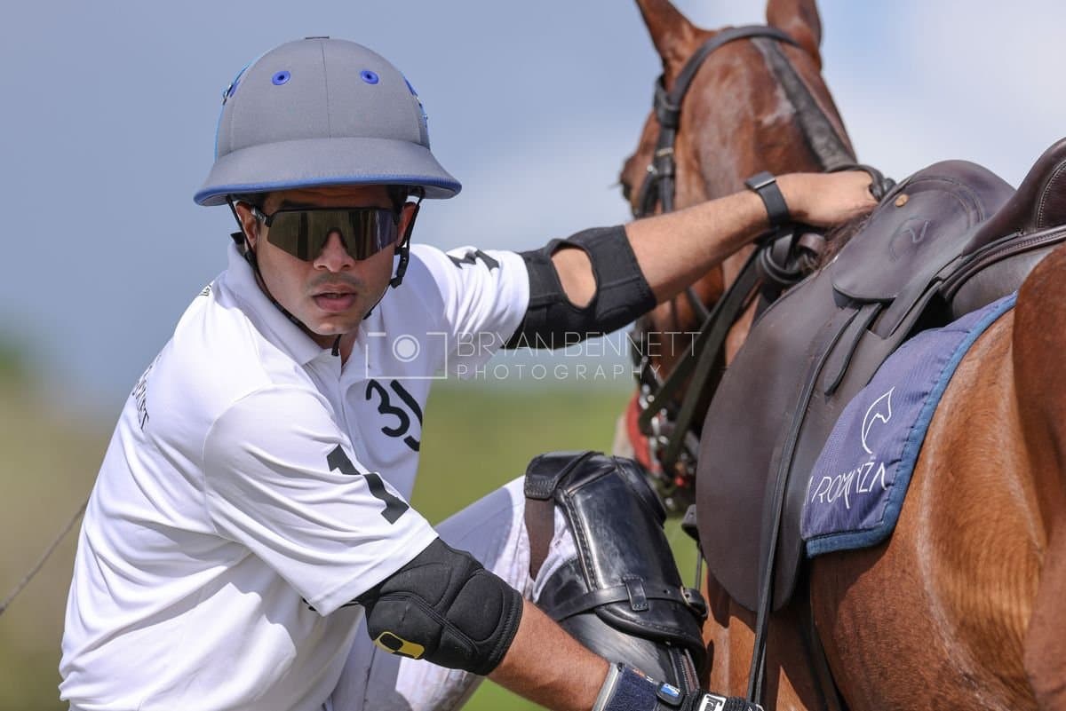 La Romanza 3J and La Espada Gulf play polo during the Copa Britanica at Casa de Campo Polo Club in La Romana, Dominican Republic on March 6, 2026. (Photos by Bryan Bennett)
