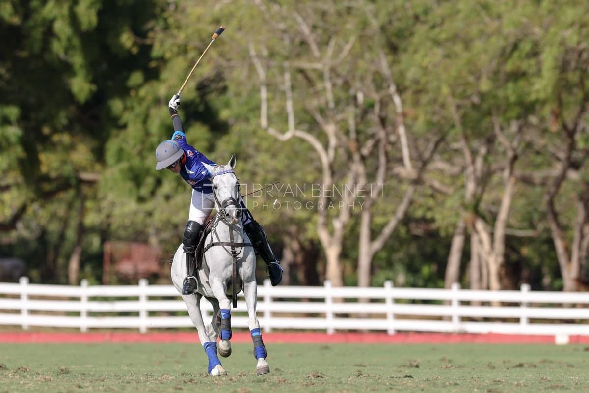 La Romanza 3J and La Espada Gulf play polo during the Copa Britanica at Casa de Campo Polo Club in La Romana, Dominican Republic on March 6, 2026. (Photos by Bryan Bennett)
