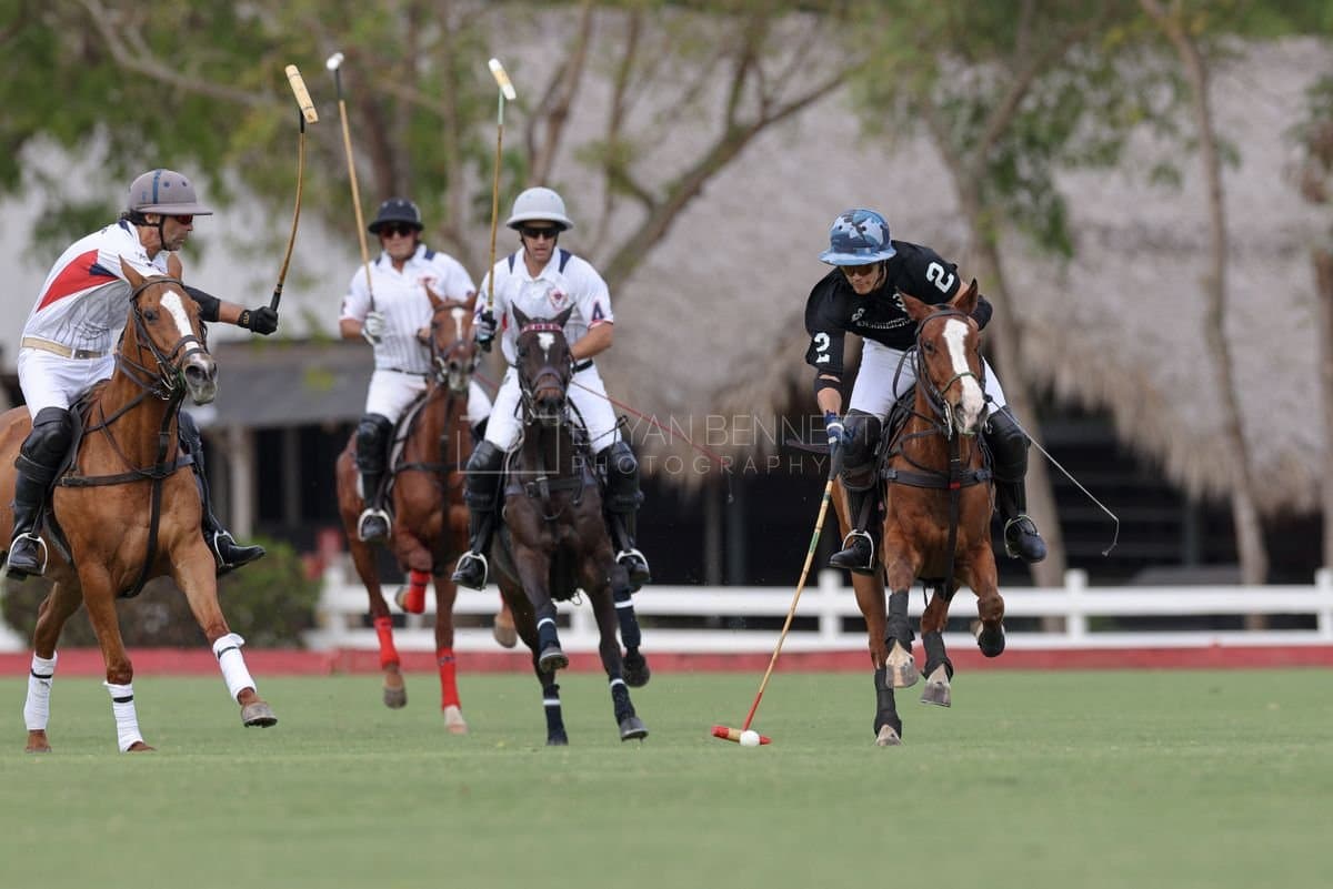 Lechuza Caracas and La Romanza 3J play polo during the Copa Britanica at Casa de Campo in La Romana, La Romana, Dominican Republic on March 1, 2026. (Photos by Bryan Bennett)