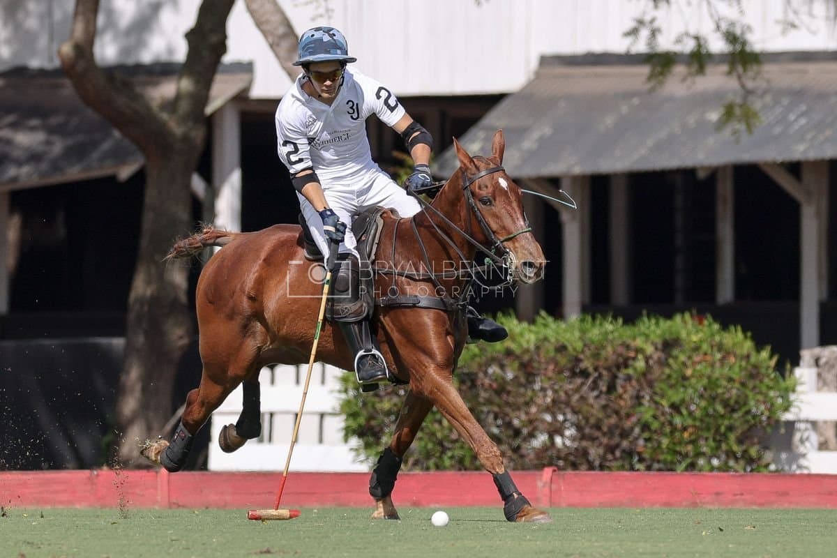 La Romanza 3J and La Espada Gulf play polo during the Copa Britanica at Casa de Campo Polo Club in La Romana, Dominican Republic on March 6, 2026. (Photos by Bryan Bennett)
