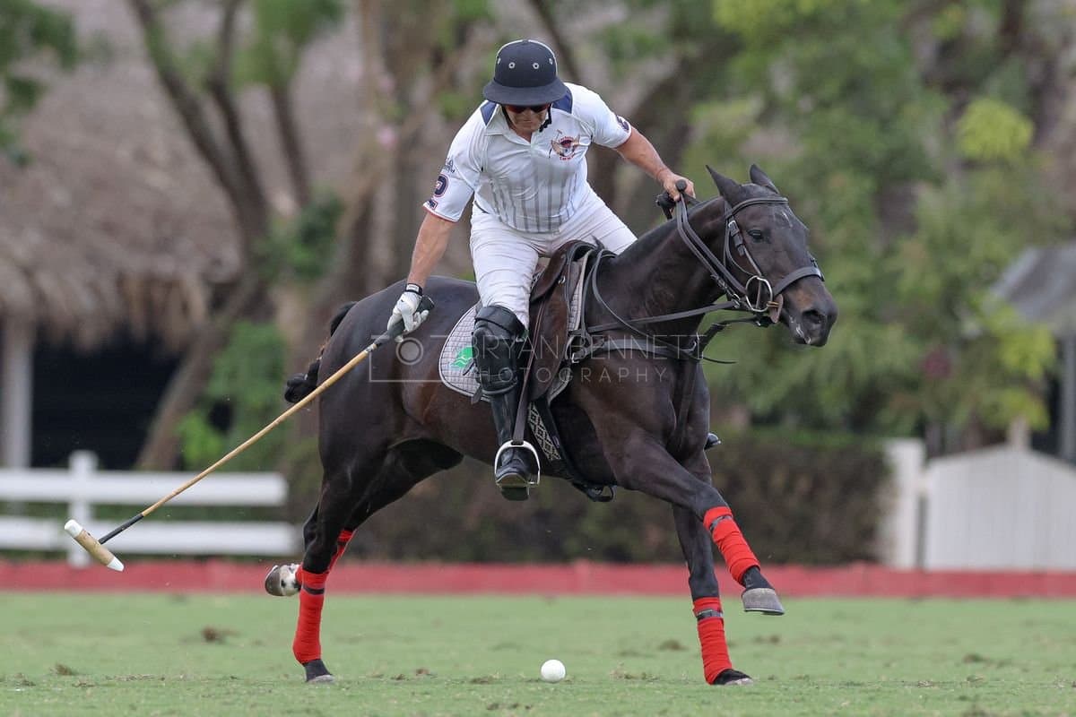 Lechuza Caracas and La Romanza 3J play polo during the Copa Britanica at Casa de Campo in La Romana, La Romana, Dominican Republic on March 1, 2026. (Photos by Bryan Bennett)