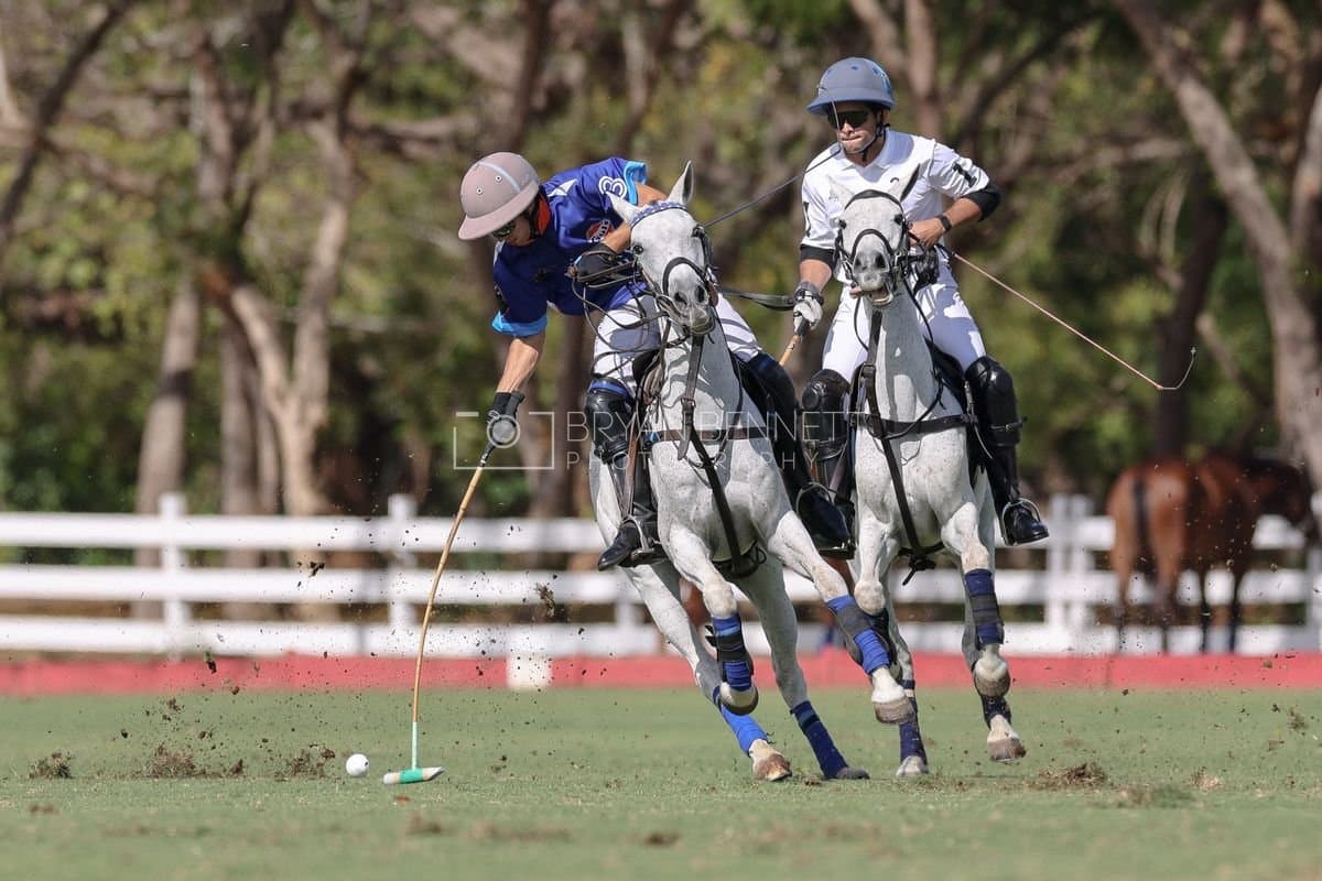 La Romanza 3J and La Espada Gulf play polo during the Copa Britanica at Casa de Campo Polo Club in La Romana, Dominican Republic on March 6, 2026. (Photos by Bryan Bennett)