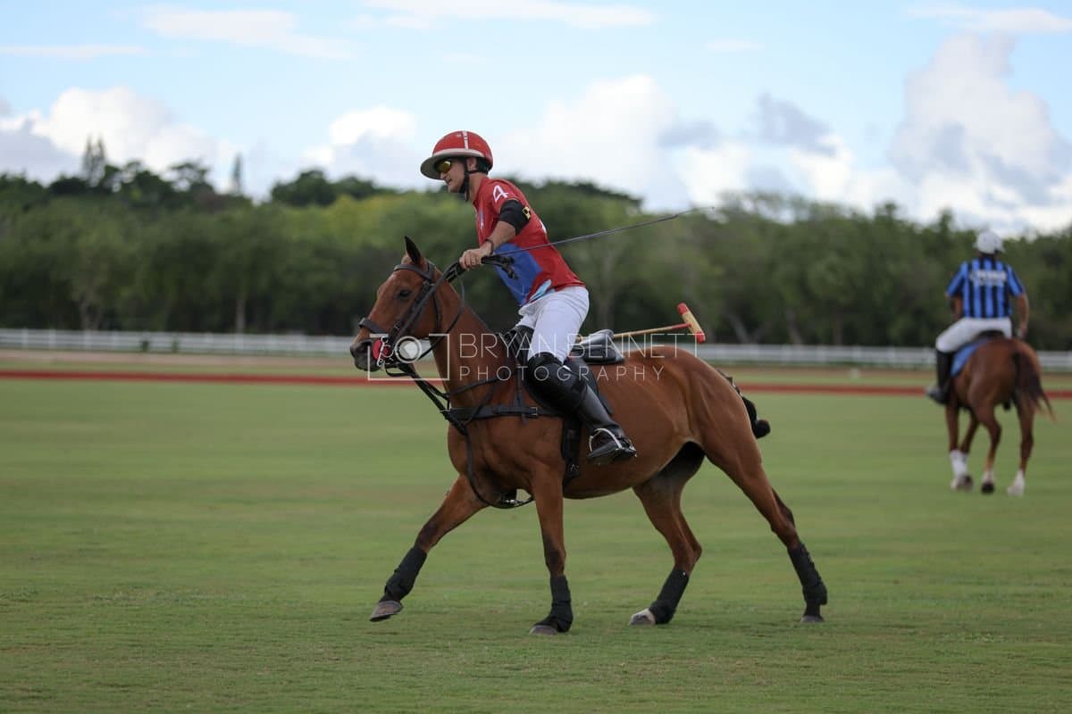 Casa de Campo and La Romanza 3J play polo during the Casa de Campo Challenge at Casa de Campo in La Romana, Dominican Republic on April 4, 2025. (Photo by Bryan Bennett)