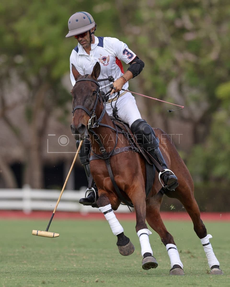 Lechuza Caracas and La Romanza 3J play polo during the Copa Britanica at Casa de Campo in La Romana, La Romana, Dominican Republic on March 1, 2026. (Photos by Bryan Bennett)