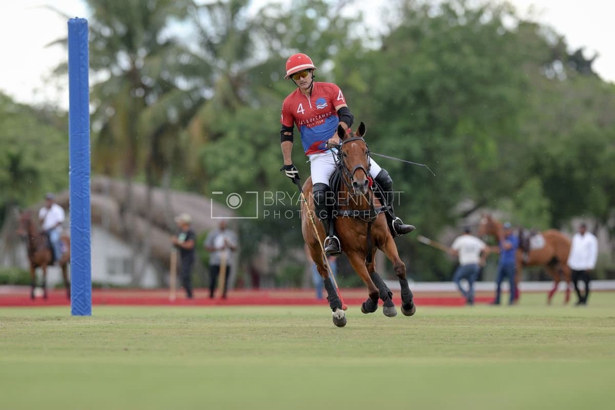 Casa de Campo and La Romanza 3J play polo during the Casa de Campo Challenge at Casa de Campo in La Romana, Dominican Republic on April 4, 2025. (Photo by Bryan Bennett)